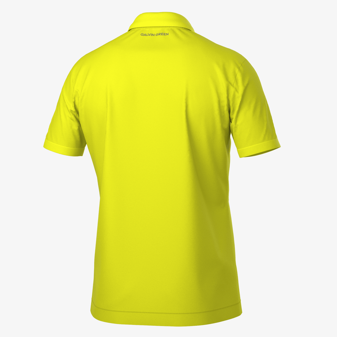 Maximilian is a Breathable short sleeve golf shirt for Men in the color Sunny Lime(7)