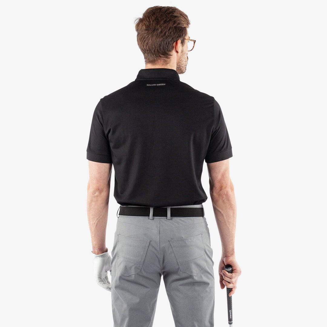 Maximilian is a Breathable short sleeve golf shirt for Men in the color Black(4)