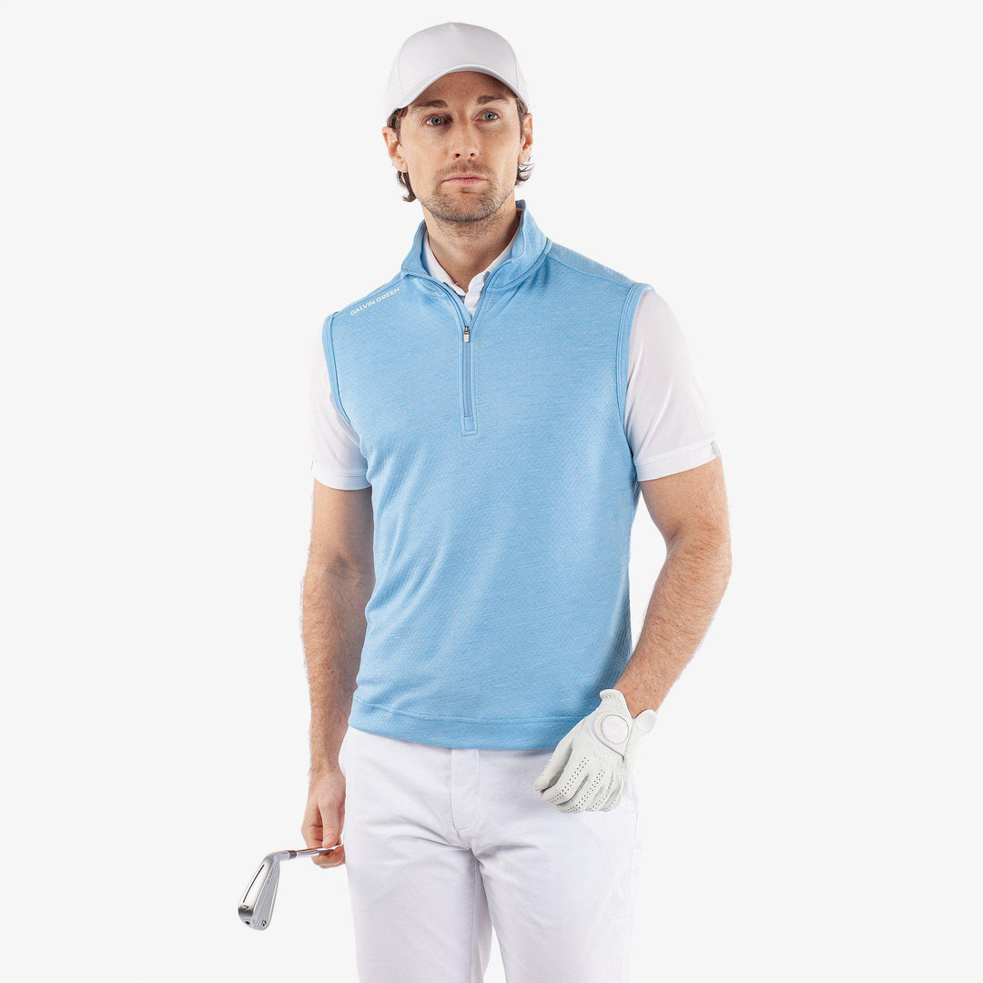 Del is a Insulating golf vest for Men in the color Alaskan Blue Melange(1)