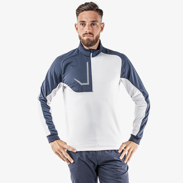Daxton is a Insulating golf mid layer for Men in the color Navy/Cool Grey/White(1)