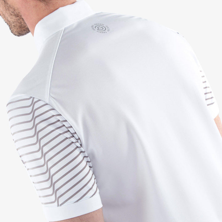 Milion is a Breathable short sleeve golf shirt for Men in the color White/Cool Grey(5)