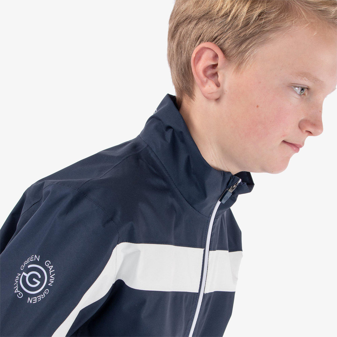 Robert is a Waterproof jacket for Juniors in the color Navy/White(3)