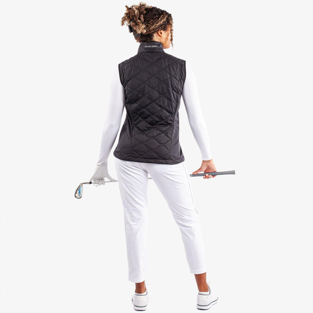 Lucille is a Windproof and water repellent vest for  in the color Black(7)