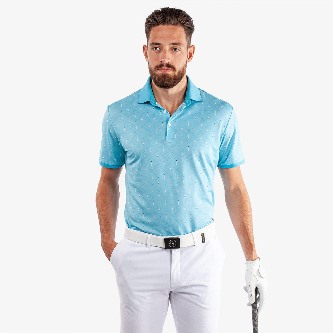 Manolo is a Breathable short sleeve shirt for  in the color Aqua/White (1)