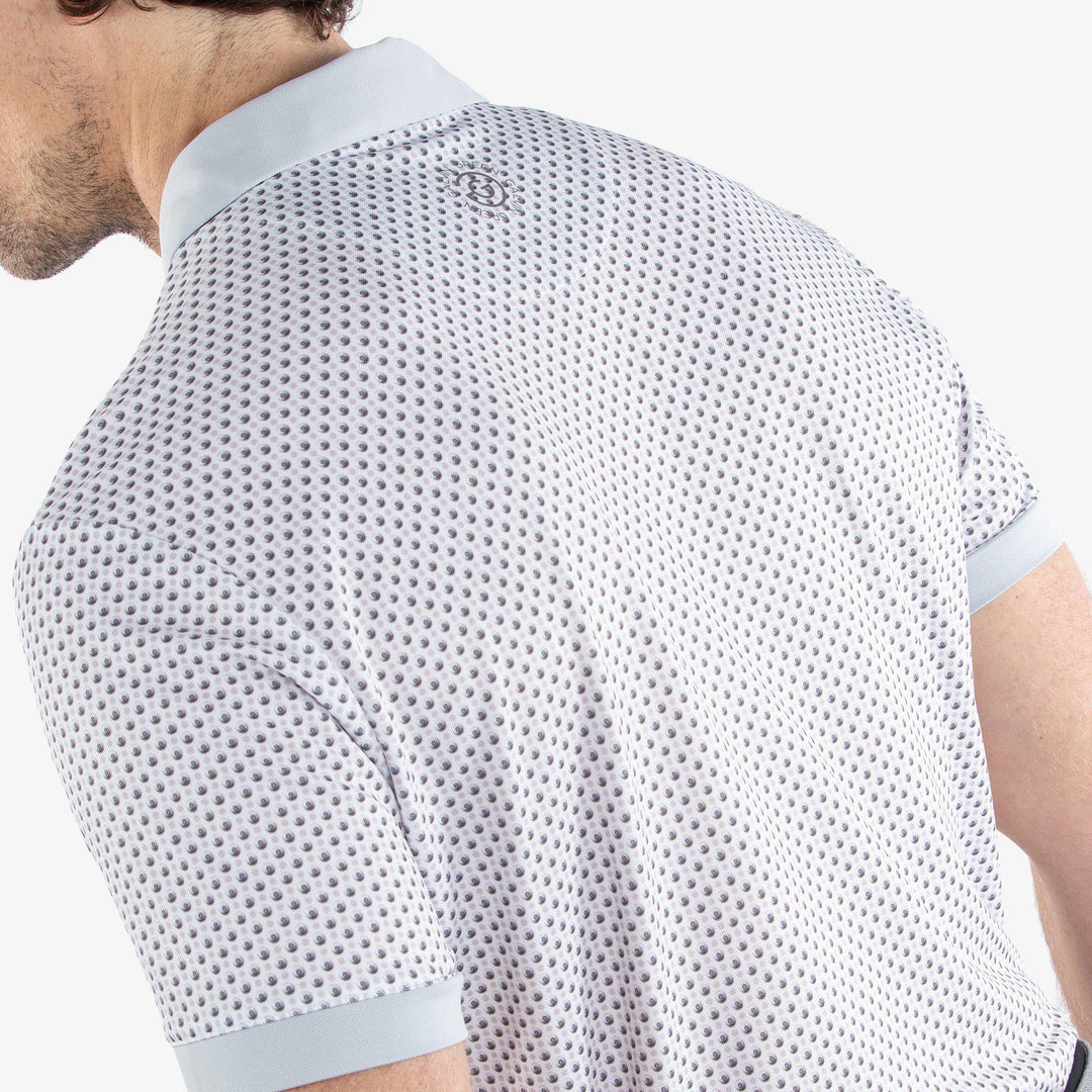 Mate is a Breathable short sleeve golf shirt for Men in the color White/Cool Grey(5)