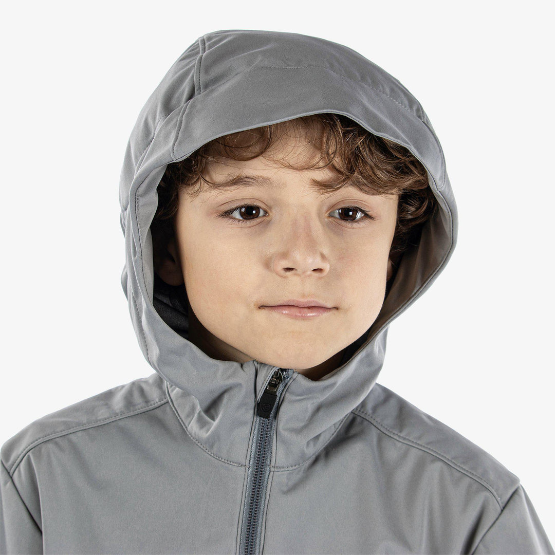Rafael is a Windproof and water repellent golf jacket for Juniors in the color Sharkskin(4)