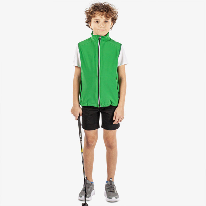 Rio is a Windproof and water repellent golf vest for Juniors in the color Golf Green(2)