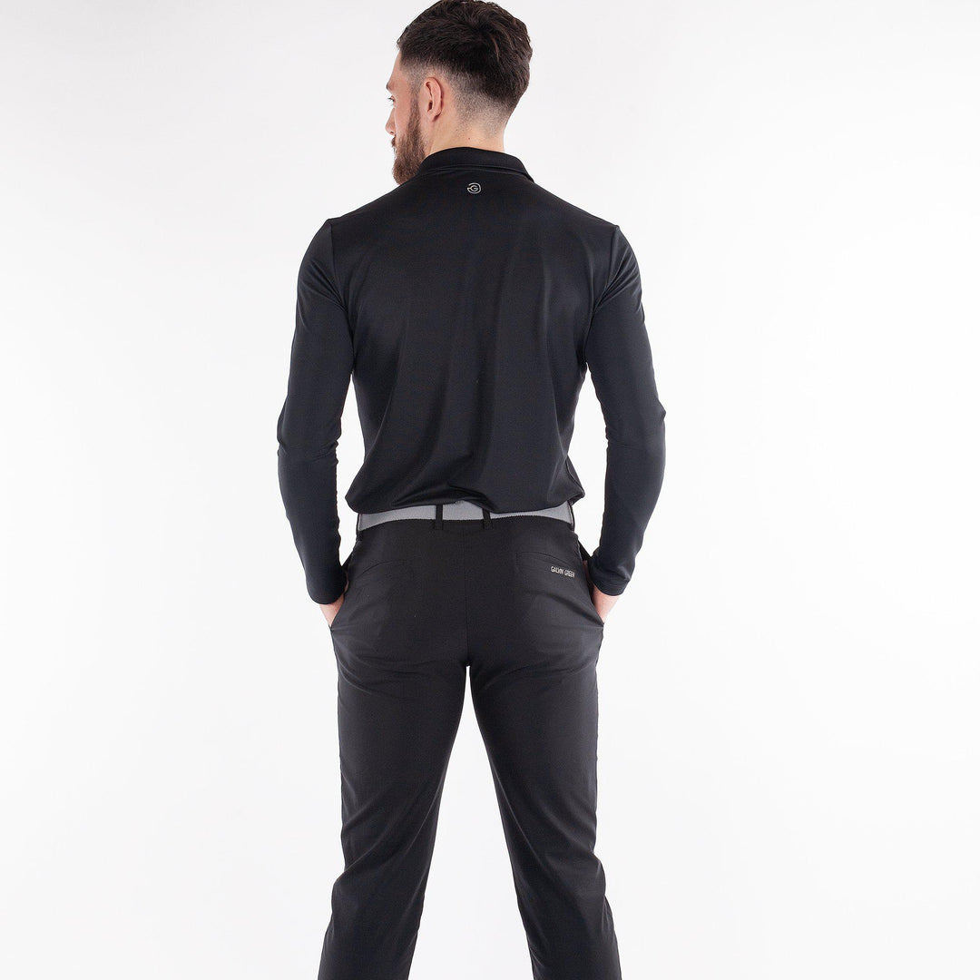 Marwin is a Breathable long sleeve golf shirt for Men in the color Black(4)
