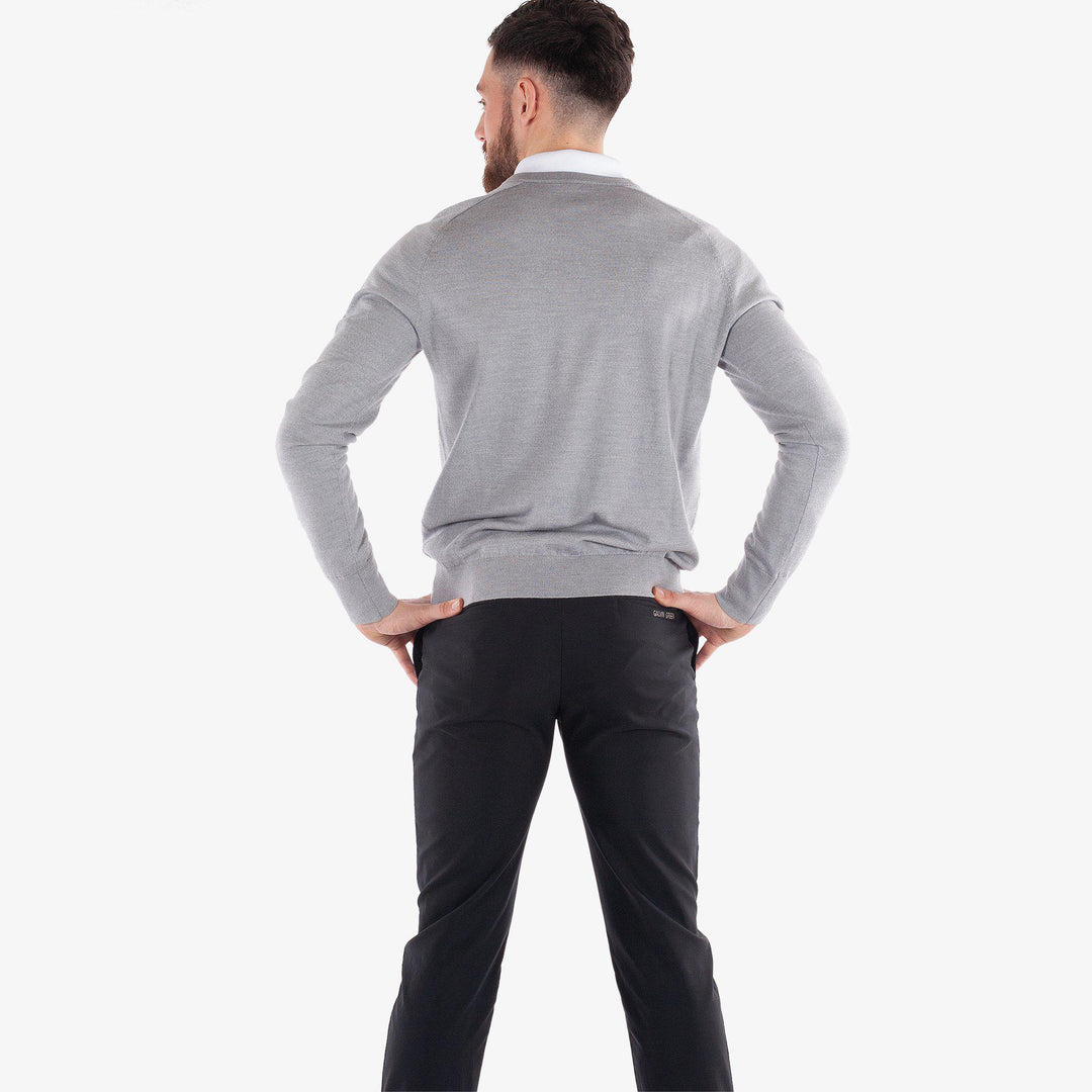 Carl is a Merino golf sweater for Men in the color Grey melange(6)