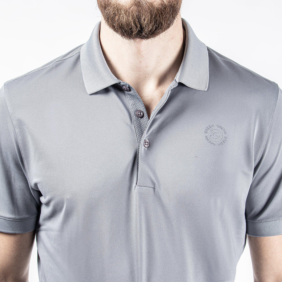 Max Tour is a Breathable short sleeve golf shirt for Men in the color Sharkskin(2)