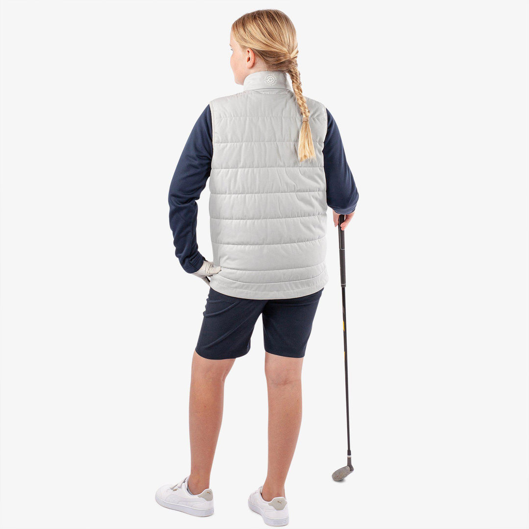 Ronie is a Windproof and water repellent golf vest for Juniors in the color Cool Grey/White(8)