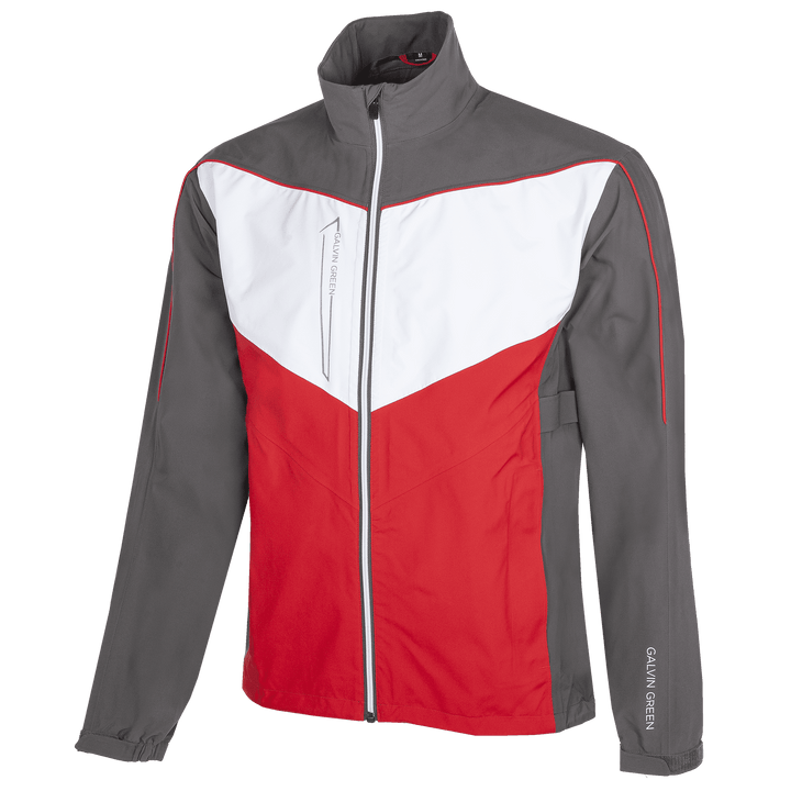 Armstrong is a Waterproof jacket for Men in the color Forged Iron/Red/White (0)