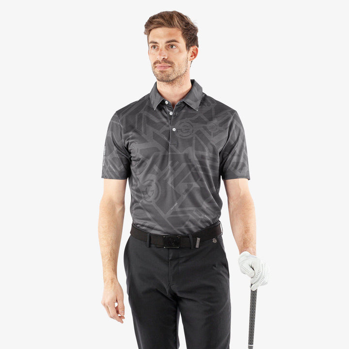 Maze is a Breathable short sleeve golf shirt for Men in the color Black(1)