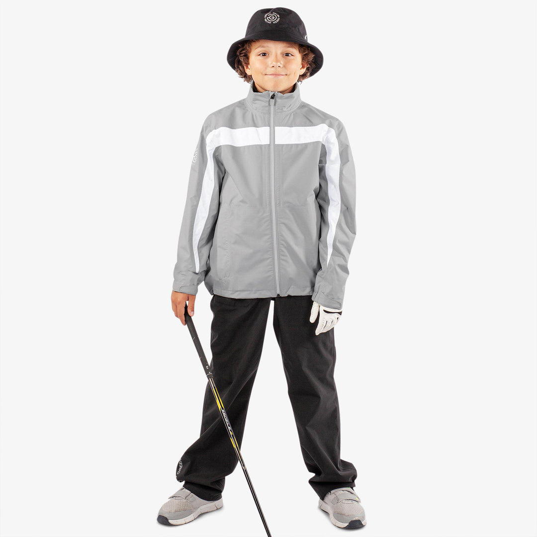 Robert is a Waterproof jacket for Juniors in the color Sharkskin/White(2)