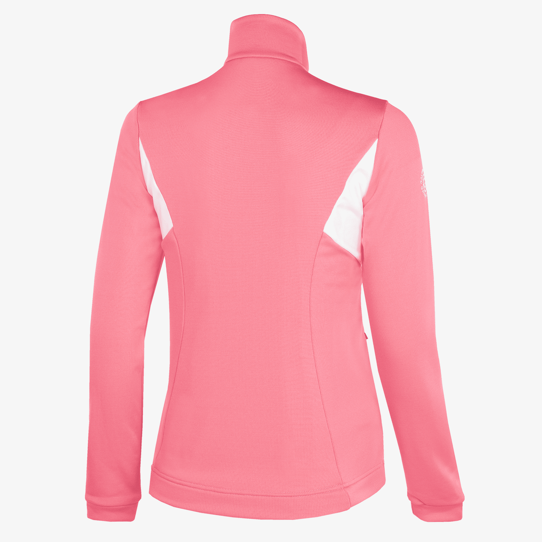 Destiny is a Insulating golf mid layer for Women in the color Camelia Rose/White(7)