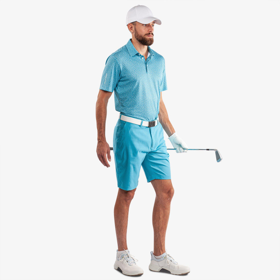 Percy is a Breathable golf shorts for Men in the color Aqua(2)