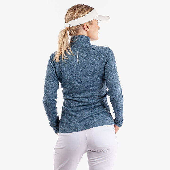 Diora is a Insulating golf mid layer for Women in the color Blue Melange (4)