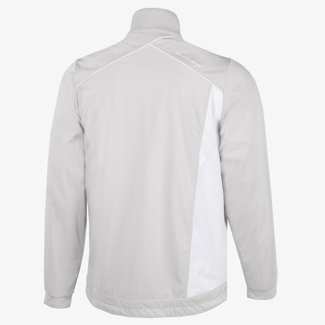Lucien is a Windproof and water repellent golf jacket for Men in the color Cool Grey/White(8)