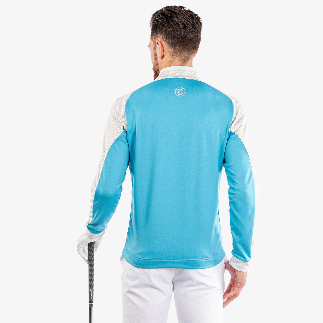 Daxton is a Insulating golf mid layer for Men in the color Aqua/Cool Grey/White(6)