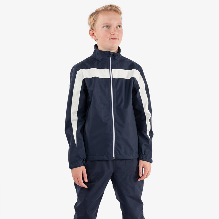 Robert is a Waterproof jacket for Juniors in the color Navy/White(1)