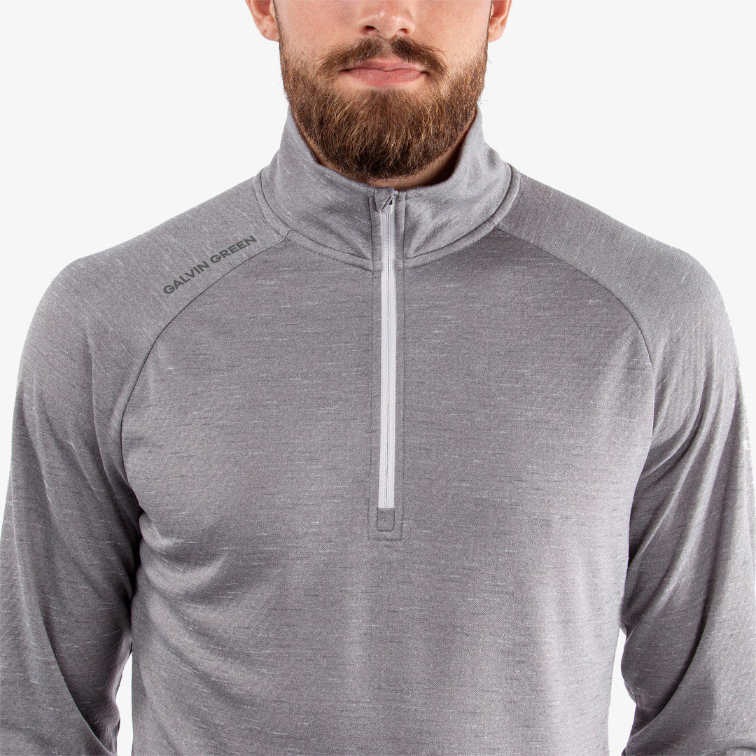 Dion is a Insulating golf mid layer for Men in the color Grey melange(3)