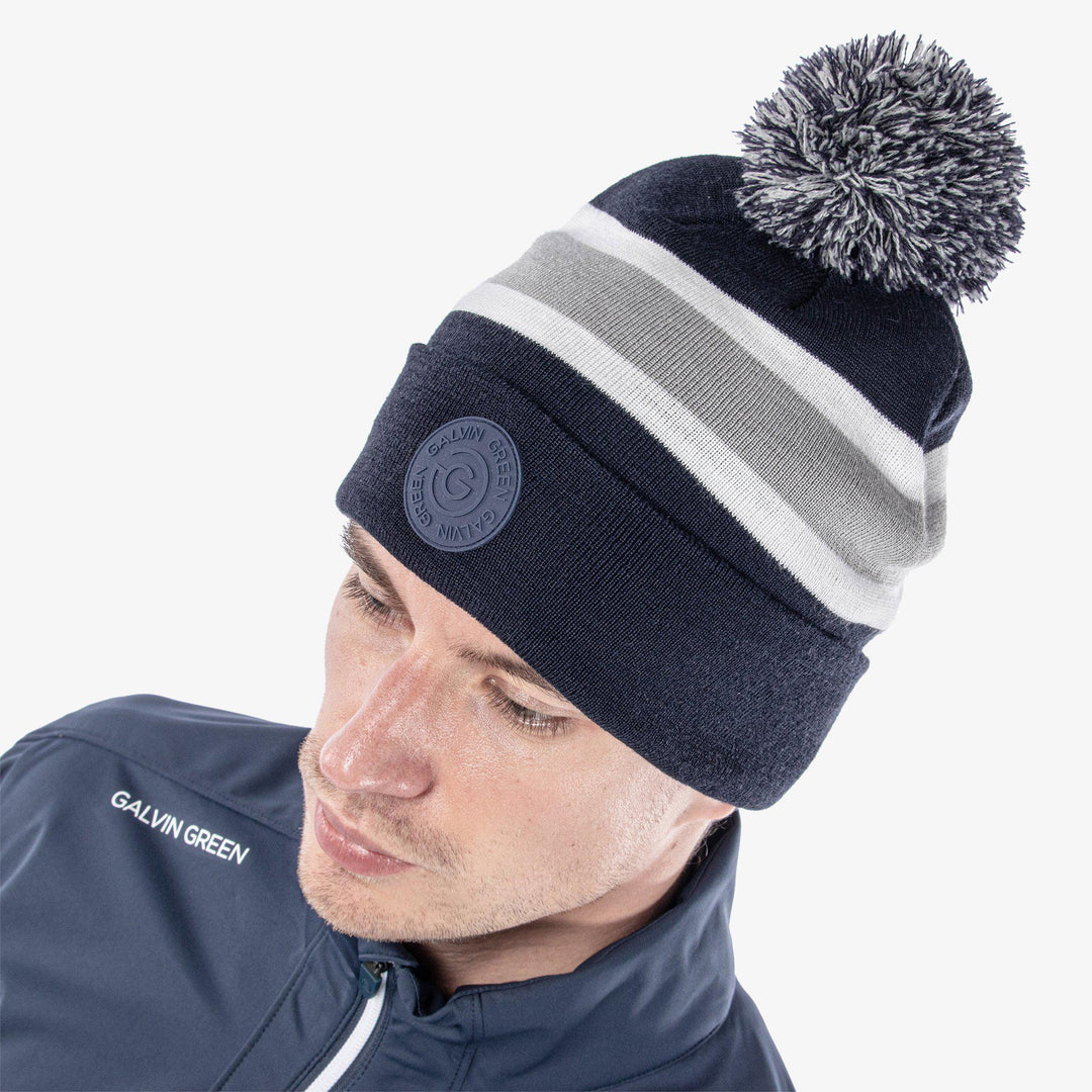 Leighton is a Insulating hat for  in the color Navy/Cool Grey/White(2)