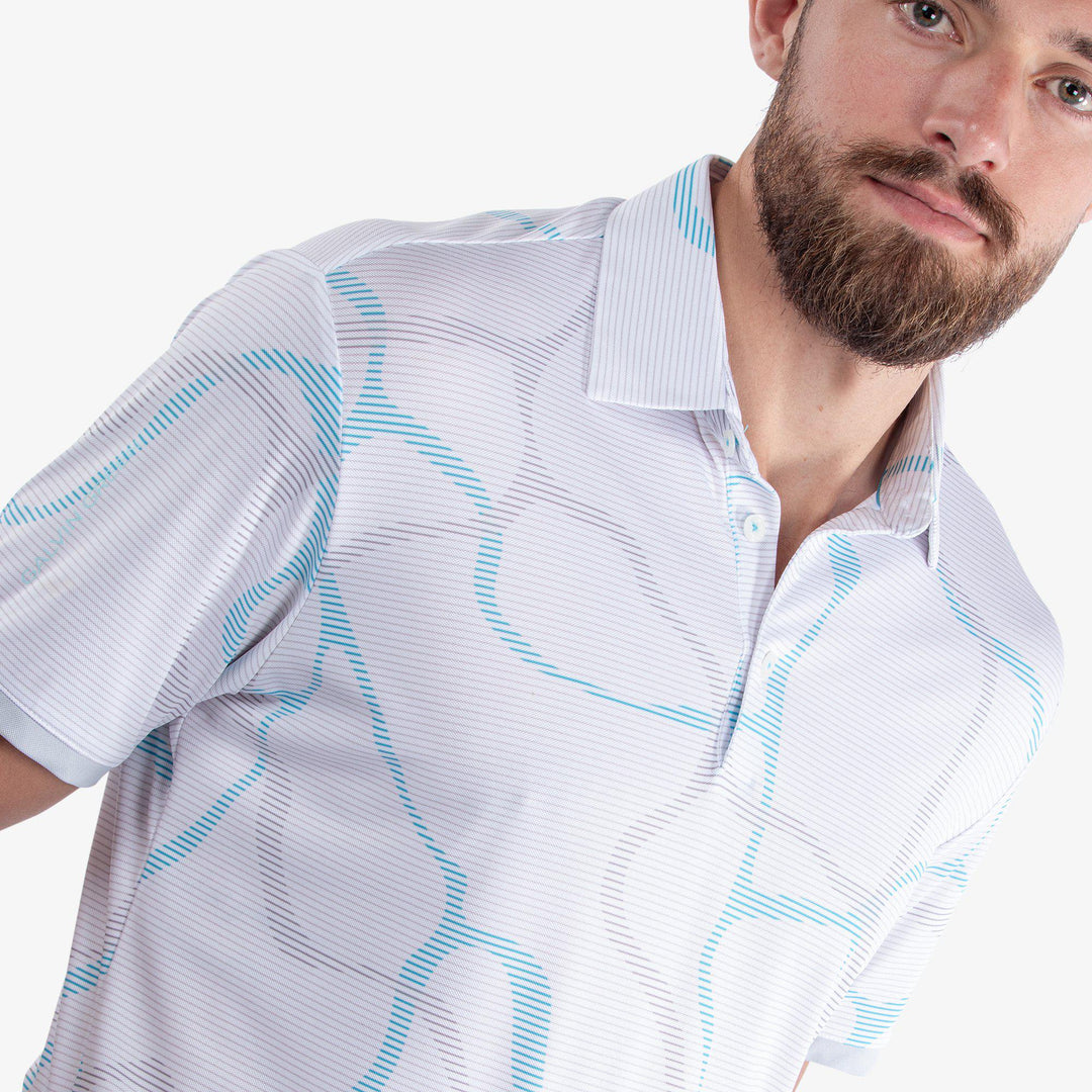 Markos is a Breathable short sleeve shirt for  in the color Cool Grey/Aqua(4)