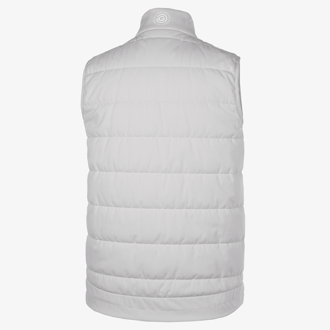 Ronie is a Windproof and water repellent golf vest for Juniors in the color Cool Grey/White(9)