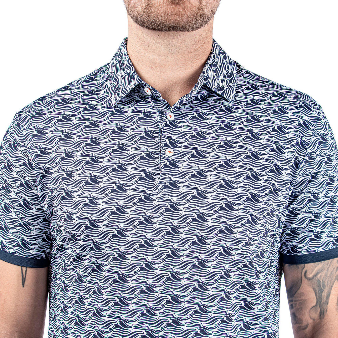 Madden is a Breathable short sleeve shirt for  in the color Navy/White(4)