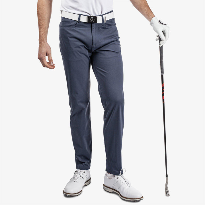 Norris is a Breathable golf pants for Men in the color Navy melange(1)