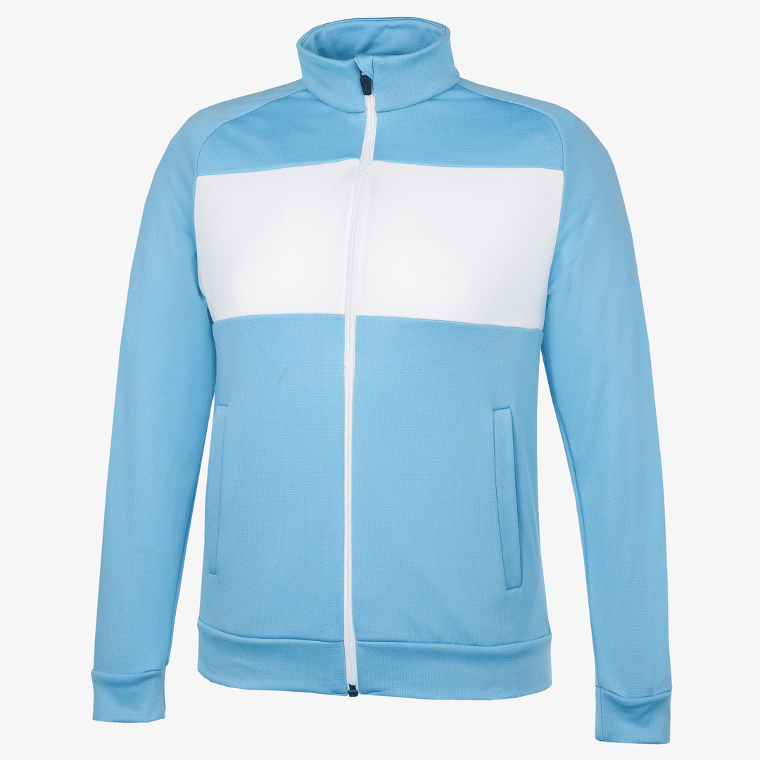 Rex is a Insulating golf mid layer for Juniors in the color Alaskan Blue/White(0)