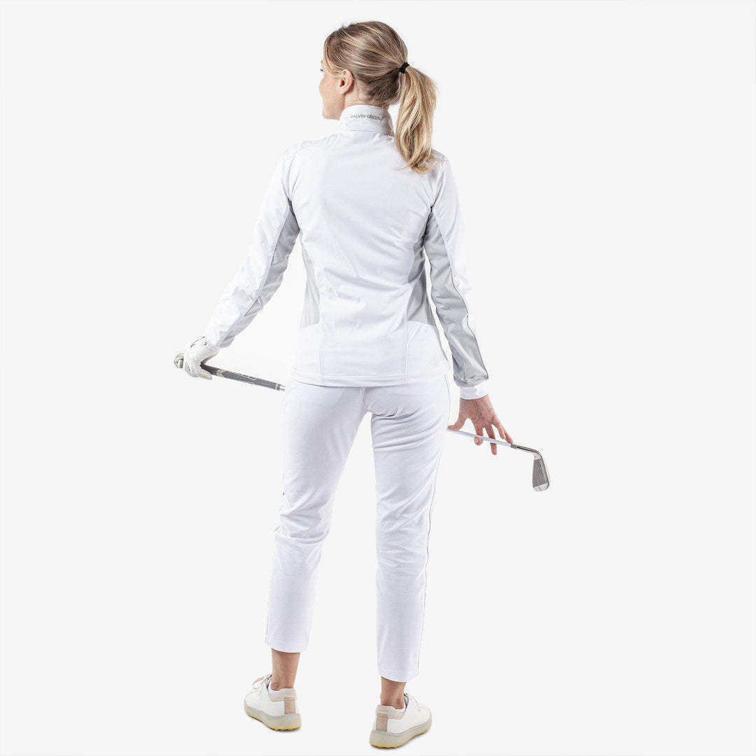 Larissa is a Windproof and water repellent golf jacket for Women in the color White/Cool Grey(9)