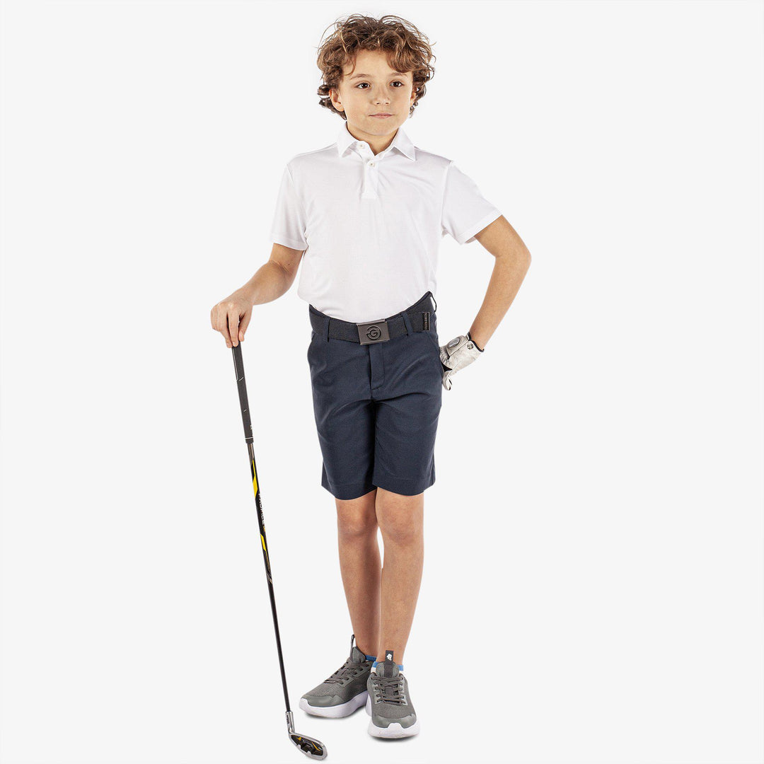 Raul is a Breathable golf shorts for Juniors in the color Navy(2)