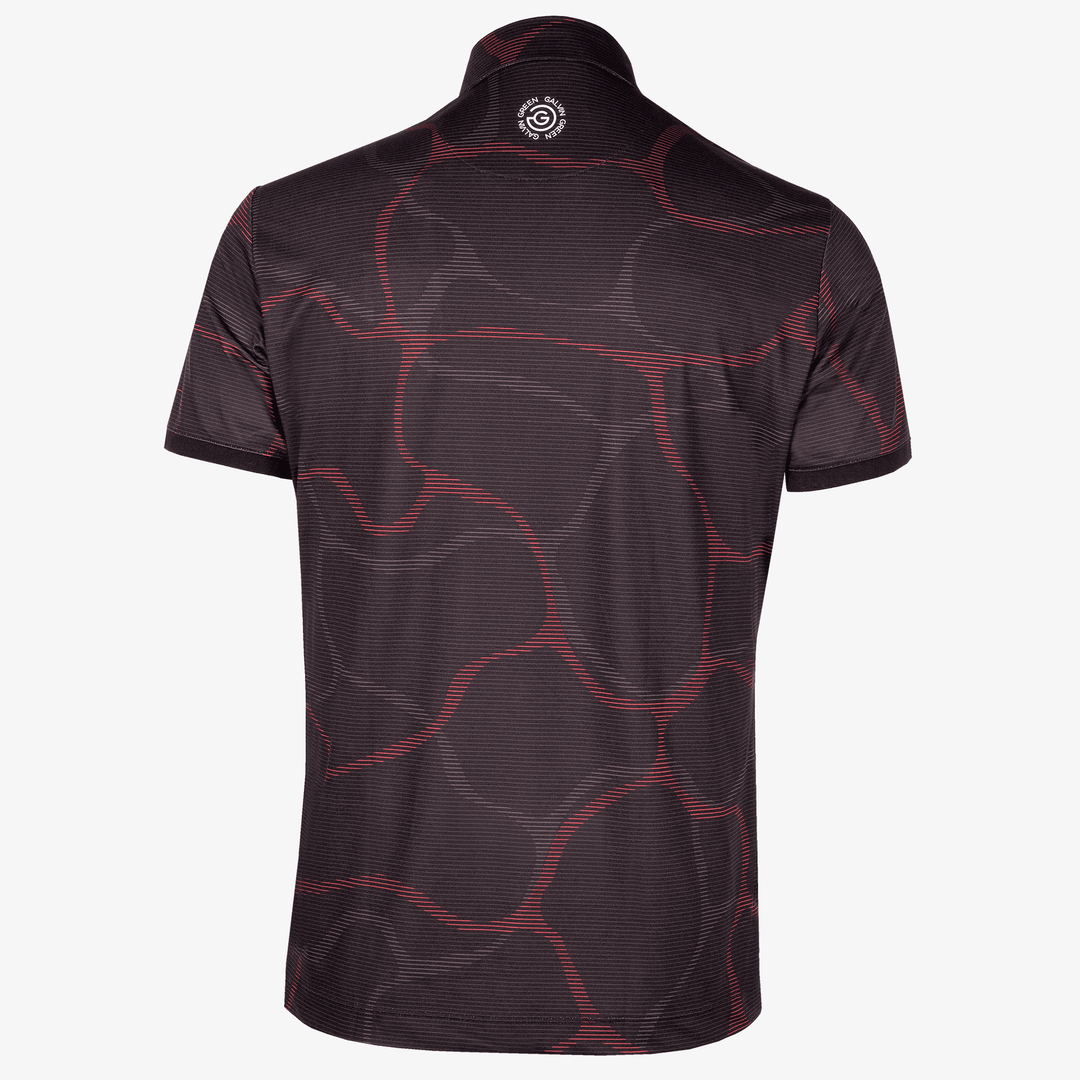 Markos is a Breathable short sleeve golf shirt for Men in the color Black/Red(8)