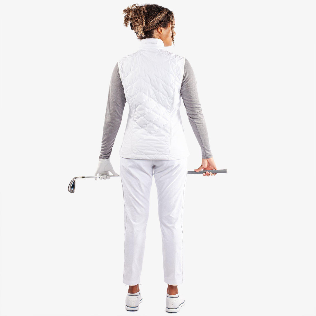Lucille is a Windproof and water repellent golf vest for Women in the color White(7)