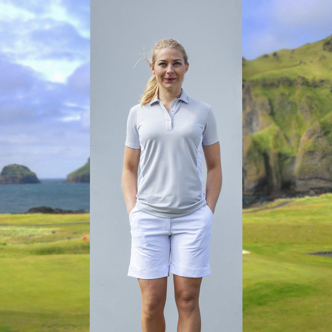 Maia is a Breathable short sleeve golf shirt for Women in the color Cool Grey(2)