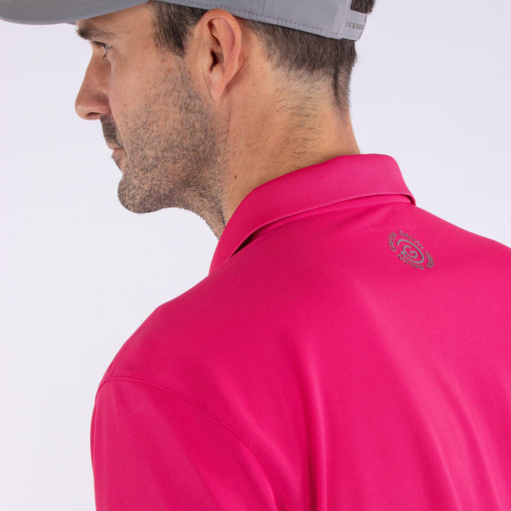 Max is a Breathable short sleeve golf shirt for Men in the color Imaginary Pink(4)