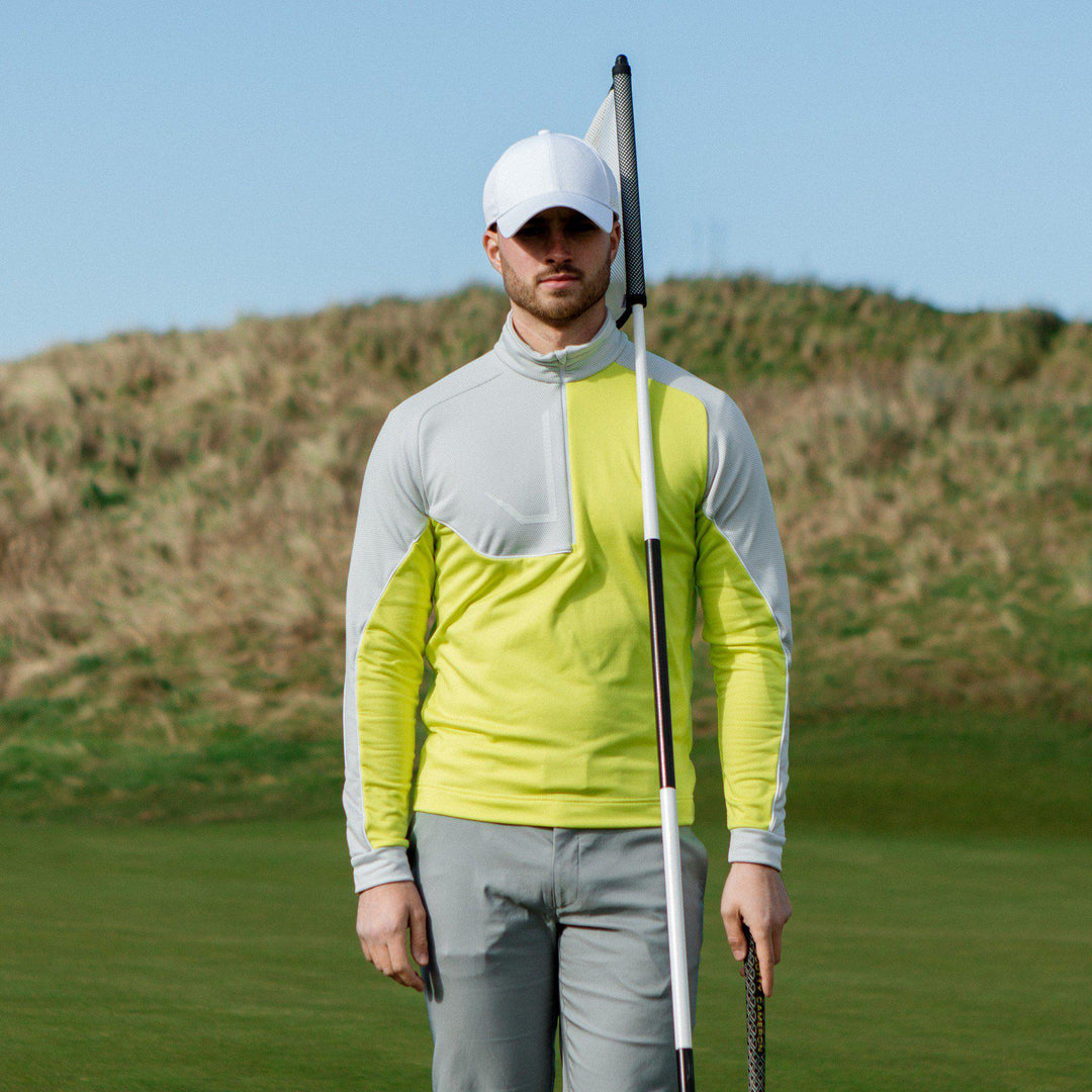 Daxton is a Insulating mid layer for  in the color Sunny Lime/Cool Grey/White(10)