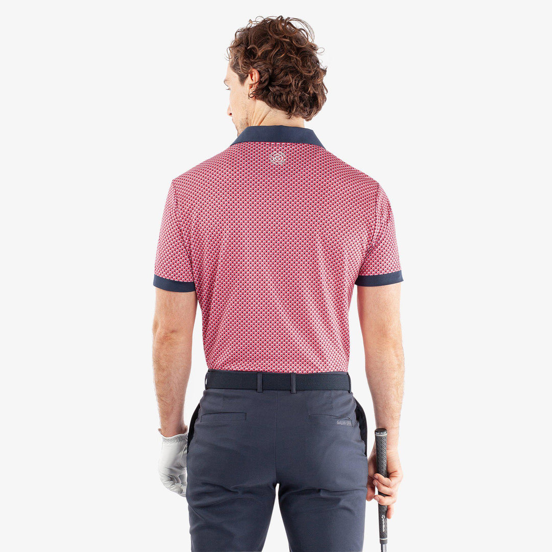 Mate is a Breathable short sleeve shirt for  in the color Camelia Rose/Navy(4)