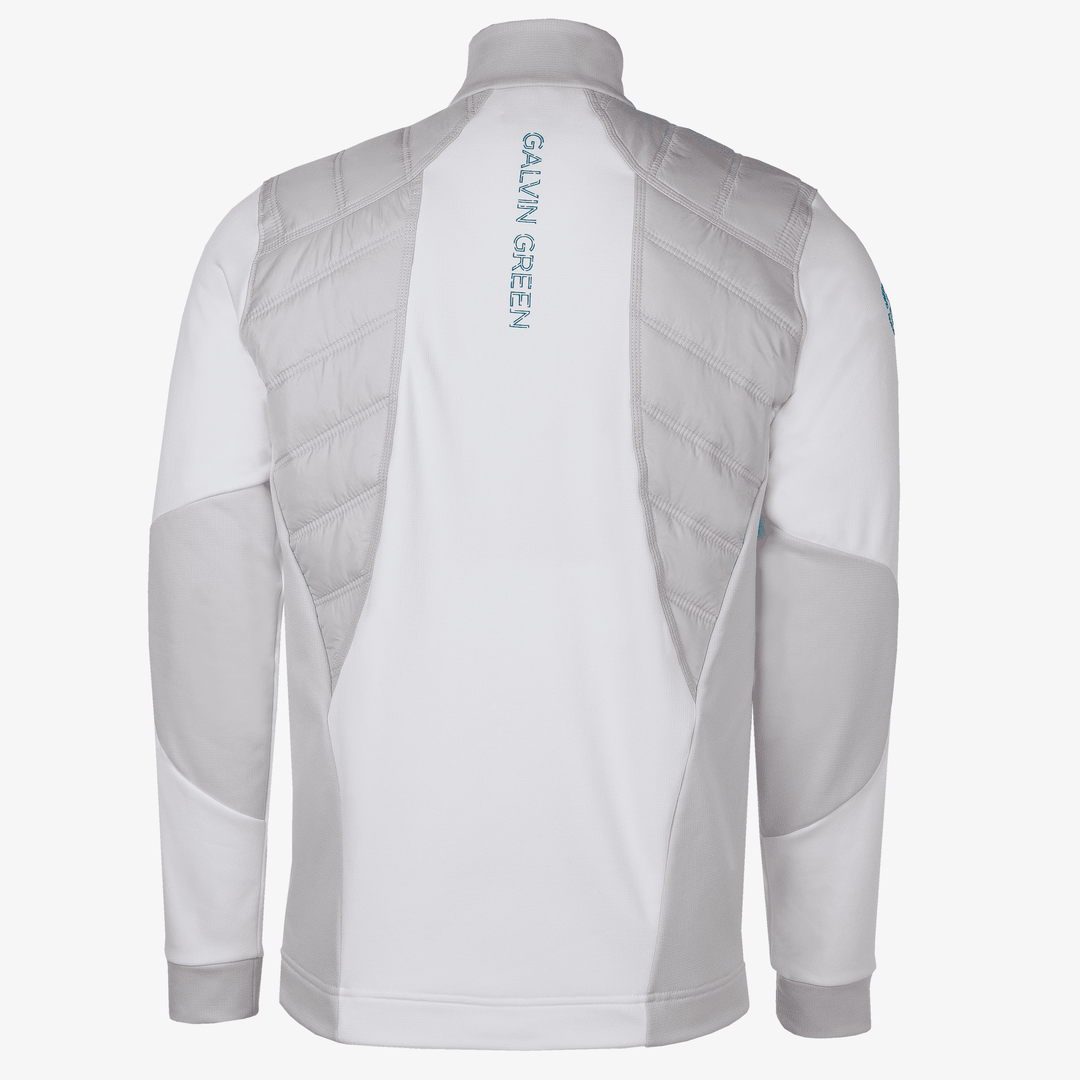 Durante is a Insulating golf mid layer for Men in the color White/Cool Grey/Aqua(7)