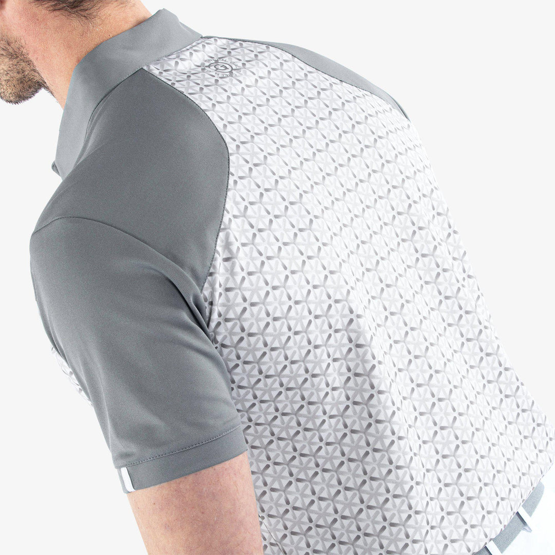 Mio is a Breathable short sleeve golf shirt for Men in the color Cool Grey/Sharkskin(5)