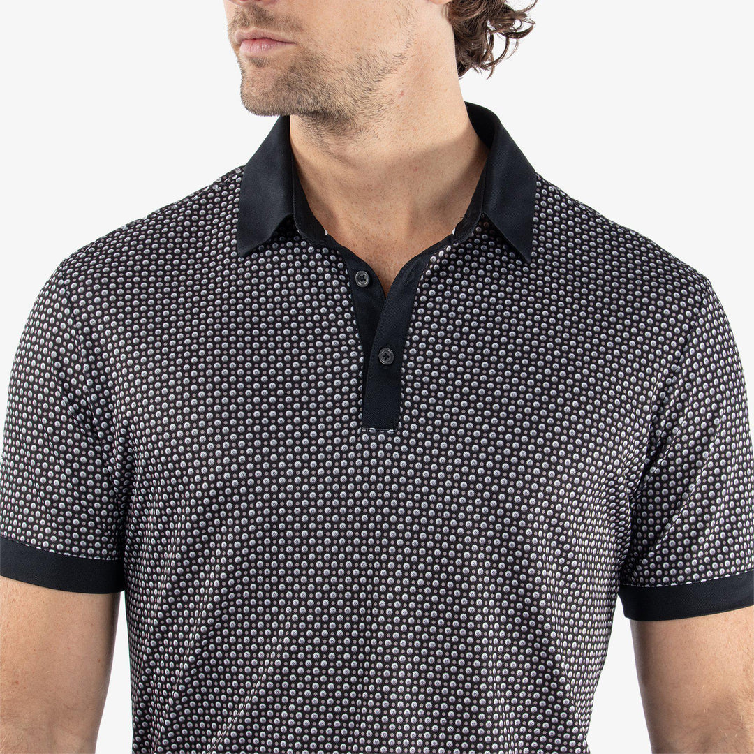 Mate is a Breathable short sleeve golf shirt for Men in the color Sharkskin/Black(3)