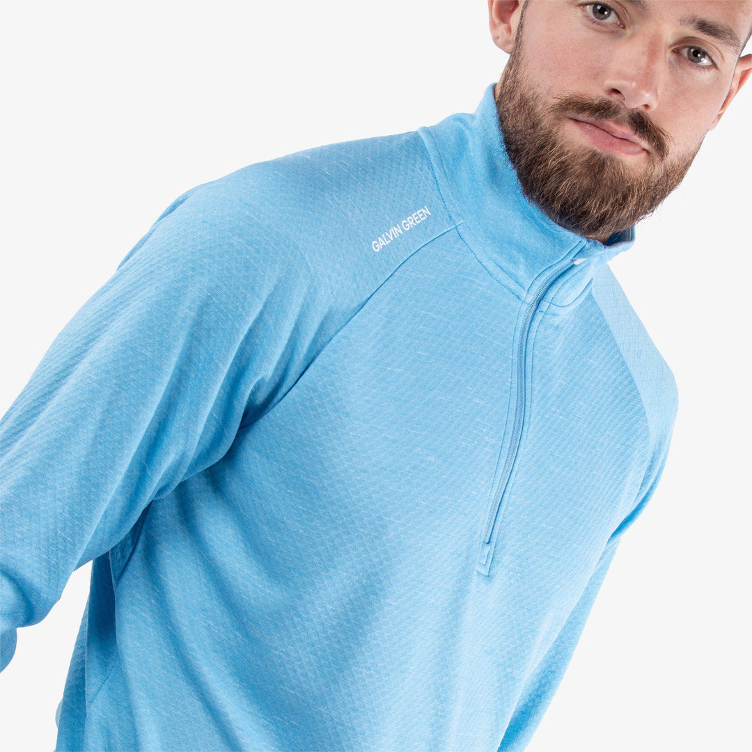 Dion is a Insulating golf mid layer for Men in the color Alaskan Blue Melange(3)