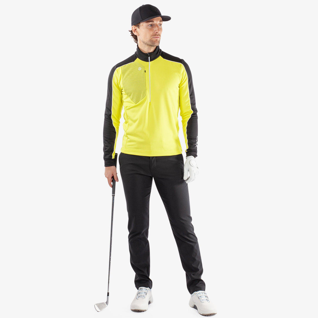 Dave is a Insulating golf mid layer for Men in the color Sunny Lime/Black(2)