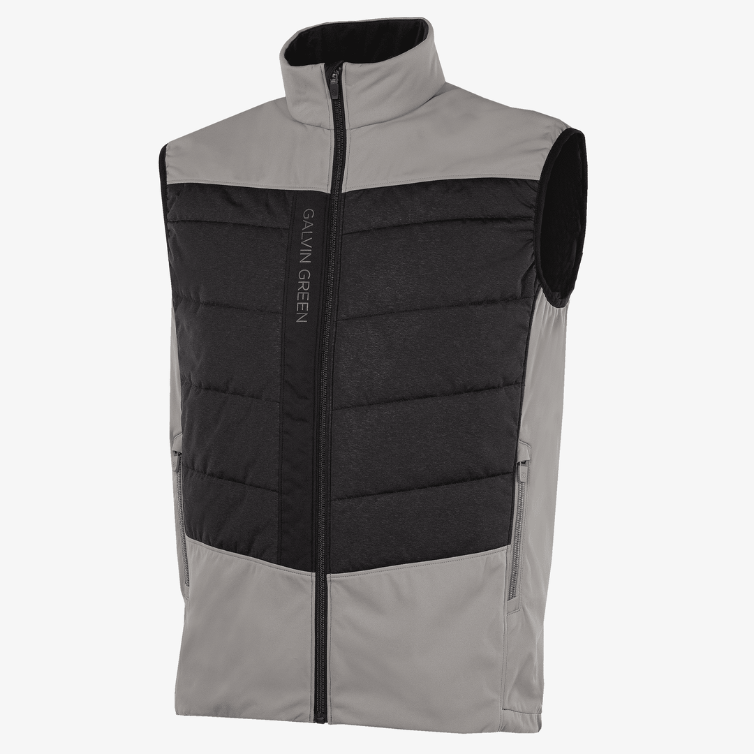 Lauro is a Windproof and water repellent golf vest for Men in the color Sharkskin/Black(0)