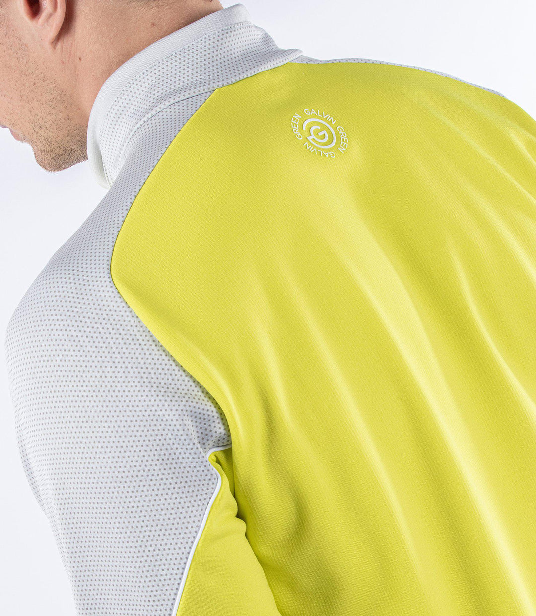 Daxton is a Insulating golf mid layer for Men in the color Sunny Lime/Cool Grey/White(7)