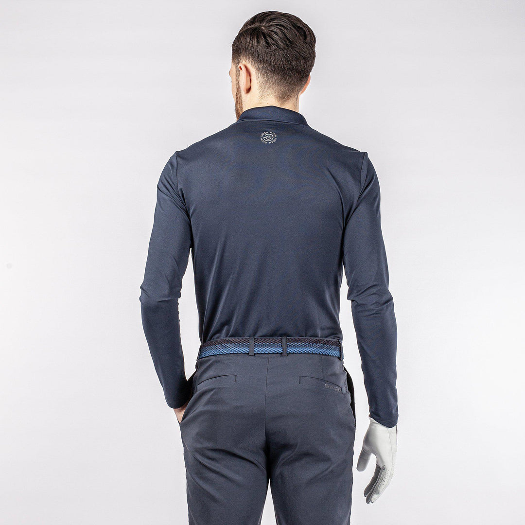 Marwin is a Breathable long sleeve golf shirt for Men in the color Navy(6)