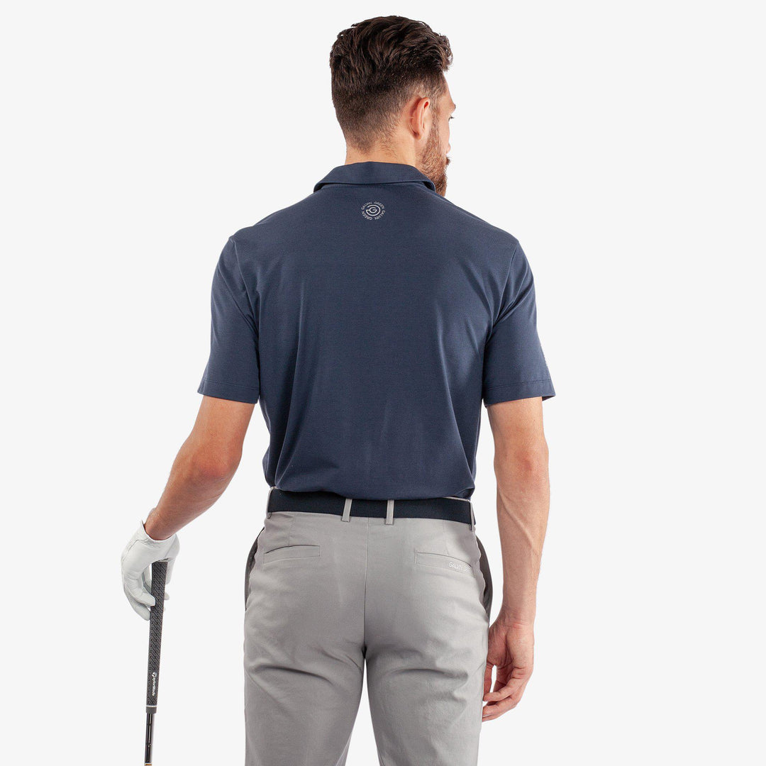 Marcelo is a Breathable short sleeve golf shirt for Men in the color Navy(4)