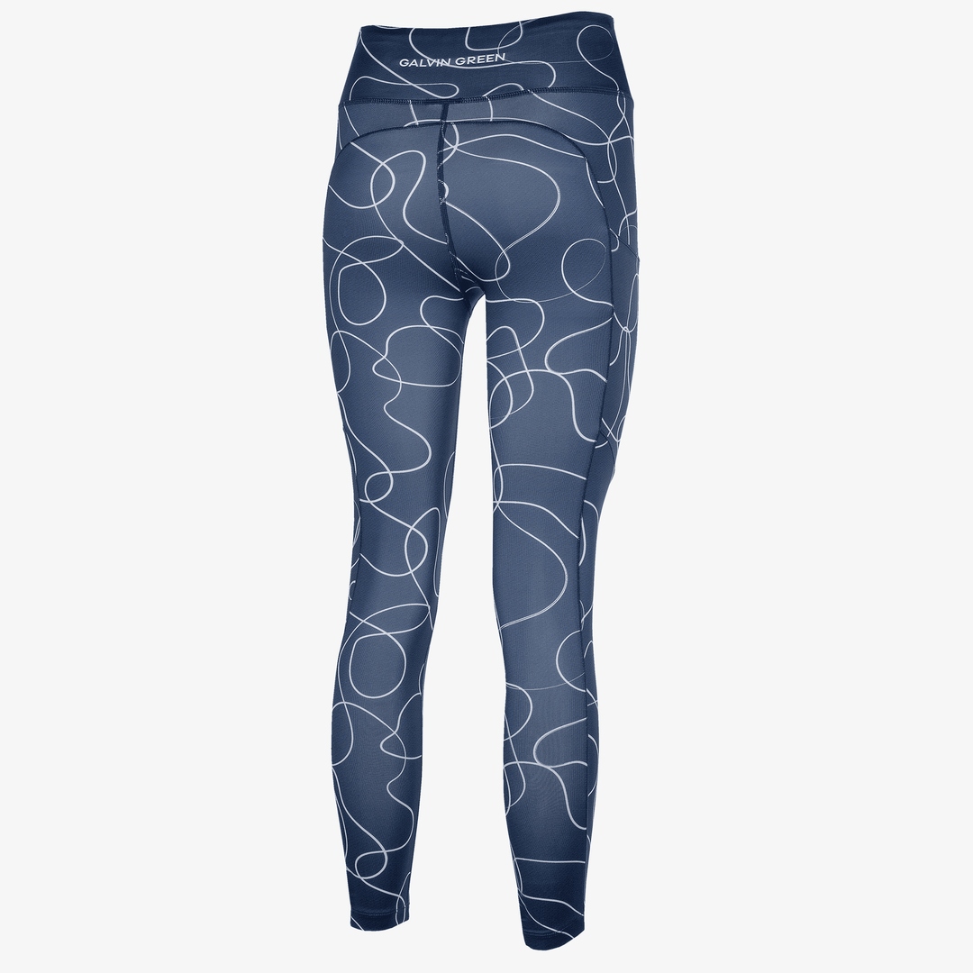 Nicoline is a Breathable and stretchy leggings for  in the color Navy/White(7)