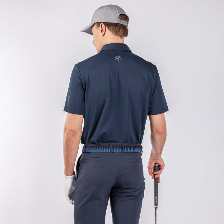 Milan is a Breathable short sleeve golf shirt for Men in the color Navy(5)